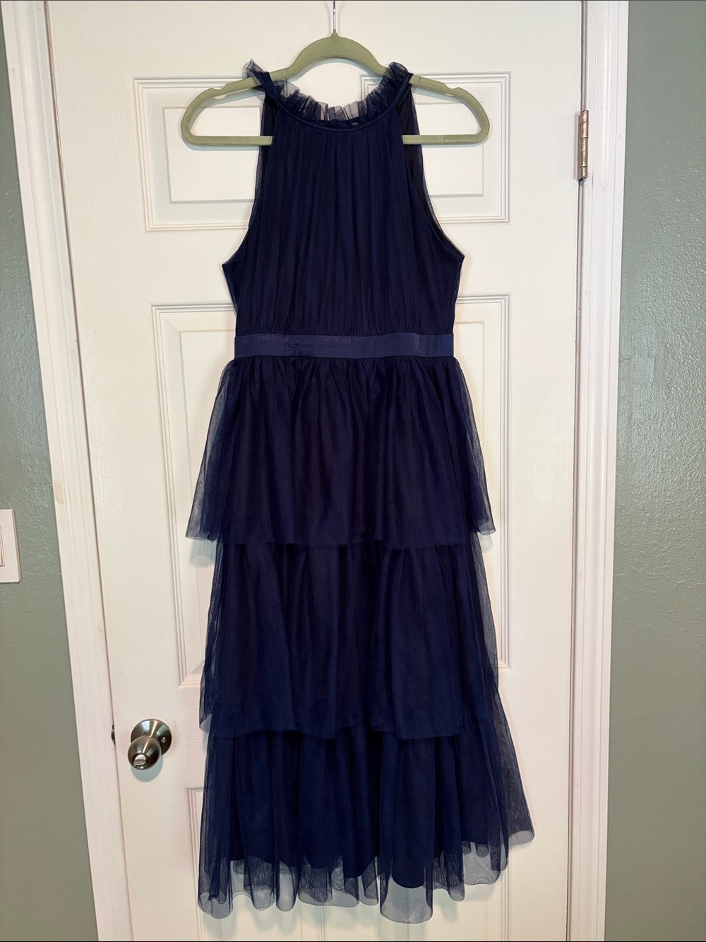 Lulu's Navy Tiered Tulle Midi Dress